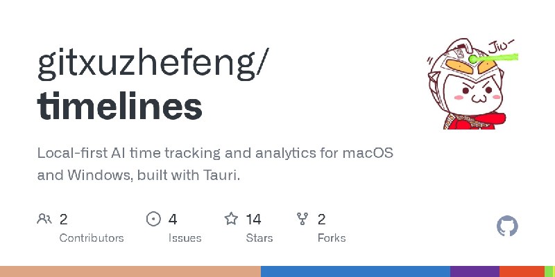GitHub - gitxuzhefeng/timelines: Local-first AI time tracking and analytics for macOS and Windows, built with Tauri.