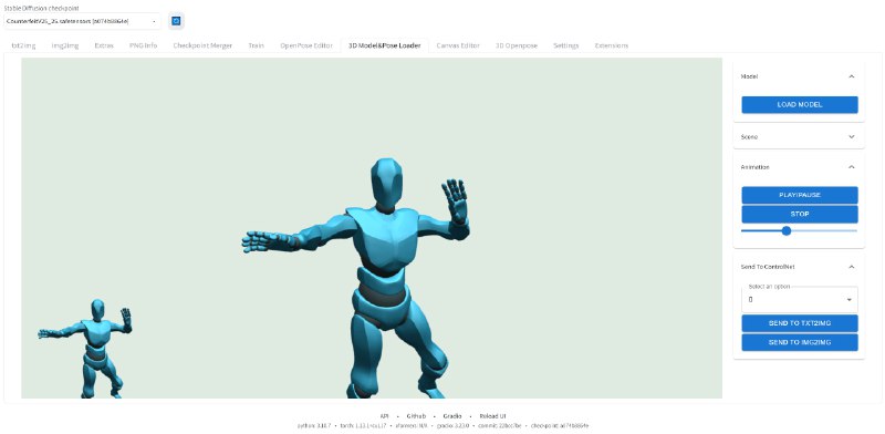 #AI #Stable_Diffusion_web_UIStable Diffusion web UI扩展-3D模型加载器项目地址：