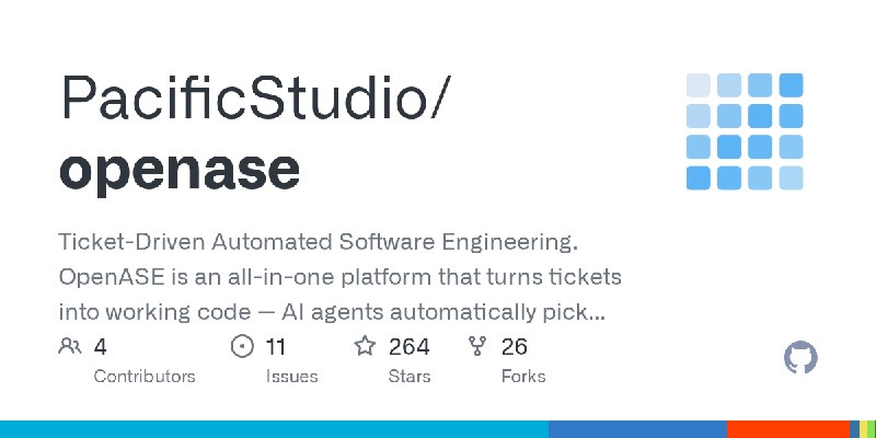 GitHub - PacificStudio/openase: Ticket-Driven Automated Software Engineering. OpenASE is an all-in-one platform that turns tickets…