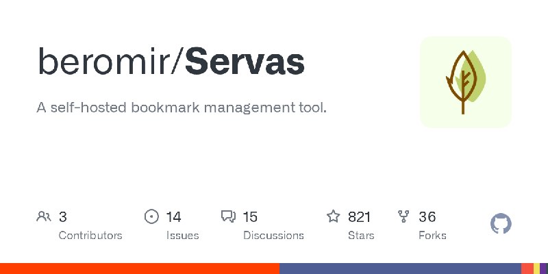 GitHub - beromir/Servas: A self-hosted bookmark management tool.