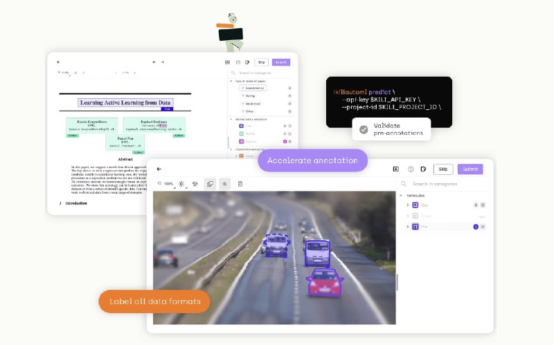 #AI #数据监测 #标注简单快速的图文标记注释工具kili是一个专业训练数据标记的智能化平台通过可自定义的注释任务以及针对生产力和质量进行优化的界面，快速准确地注释所有类型的非结构化数据