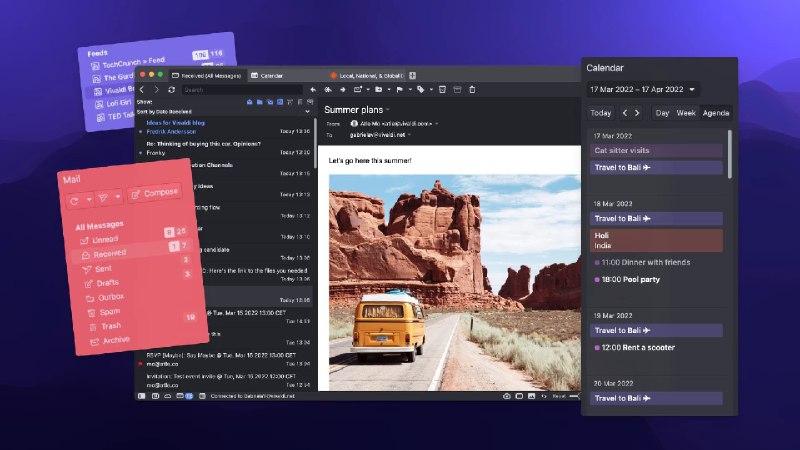 #rss #工具 #软件vivaldi-带有邮件、日历、RSS于一体的浏览器客户端Vivaldi 拥有大量可供您使用的设置和功能，从超级灵活的用户界面到快捷方式和自定义宏
