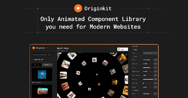 Originkit — Free Animated component library for modern websites