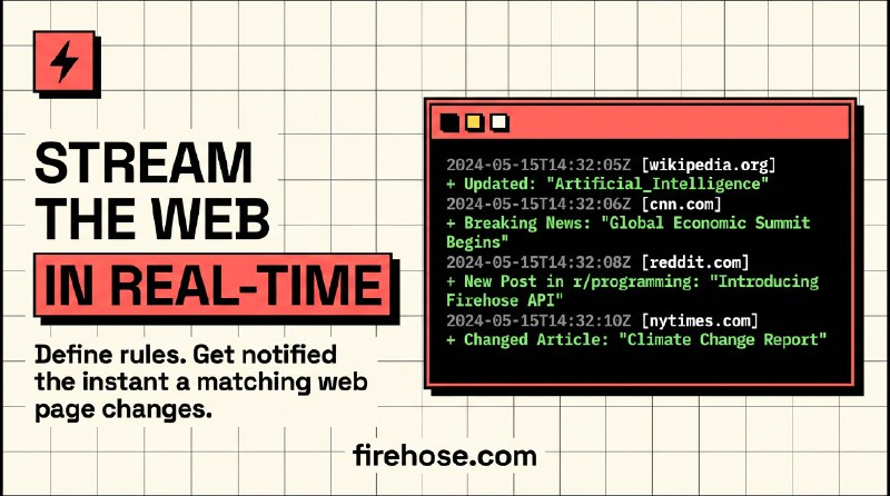 Firehose: Monitor the Web in Real Time for What Matters