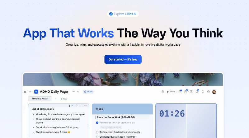 xTiles: ADHD-Friendly Workspace for Life and Work