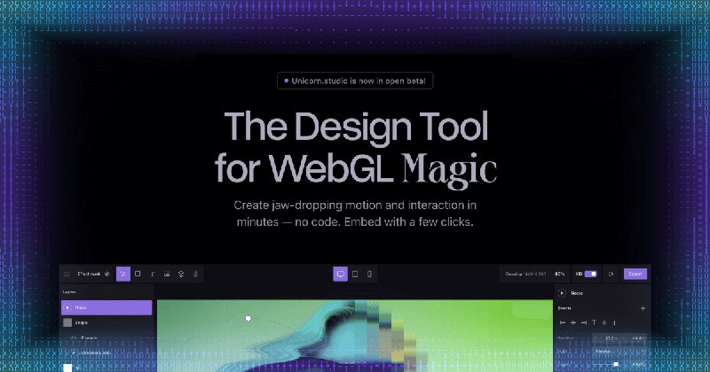 Unicorn Studio — Interactive Motion & Real-Time Graphics