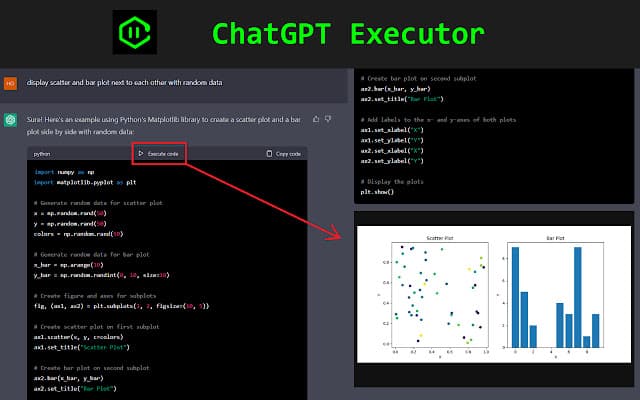 #扩展 #脚本ChatGPT Executor直接从 ChatGPT 生成的代码运行脚本、绘制图像或呈现网页一款Chrome 扩展程序，让你在ChatGPT界面更容易的使用和运行代码安装：