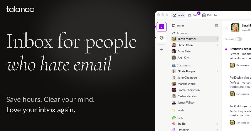 Talanoa - Email Organized by Sender