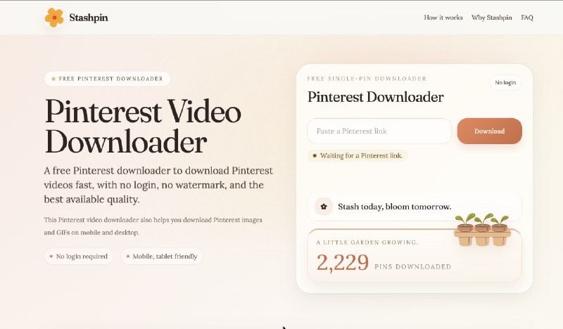 Pinterest Video Downloader - Free, No Login | Stashpin