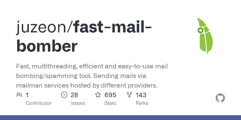 GitHub - juzeon/fast-mail-bomber: Fast, multithreading, efficient and easy-to-use mail bombing/spamming tool. Sending mails via…