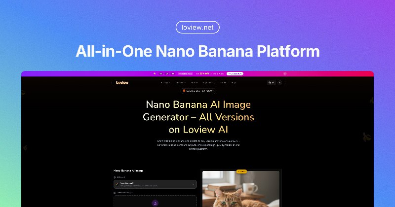 Nano Banana AI 绘画生成器 - 全版本集成 | Loview AI