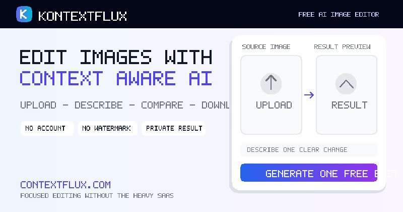 Free AI Image Editor with Prompt — KontextFlux