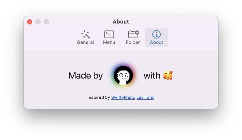 RT KyleSwifter: A free Finder Extension app inspired by @lexrus ’s SwiftyMenu.  Available at App Store now.  [apps.apple.com] [twitter.com] [pbs.twimg.com] [pbs.twimg.com]RT KyleSwifter: A free Finder Extension app inspired by @lexrus ’s SwiftyMenu.Available at App Store now.