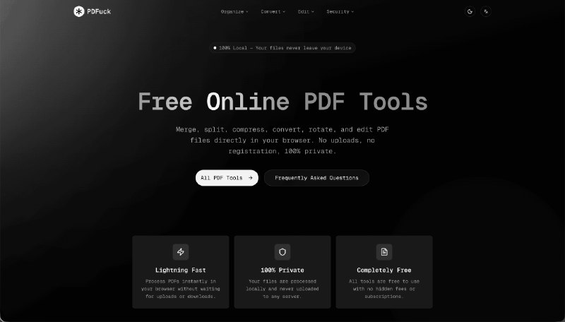 免费在线 PDF 工具 - 合并、压缩、转换 | PDFuck