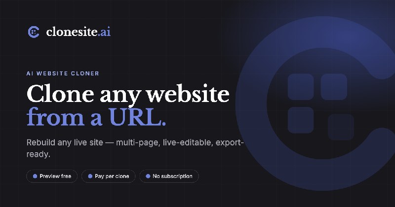 AI Website Cloner — Clone Any Website from a URL | Clonesite