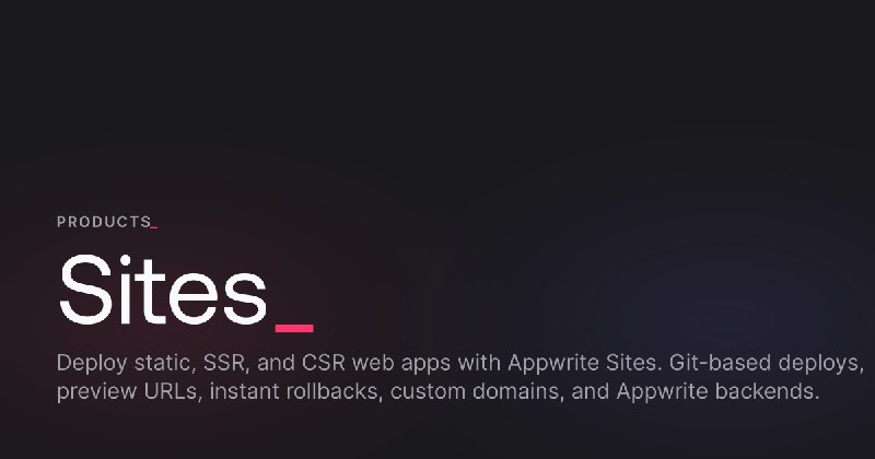 Sites · Appwrite