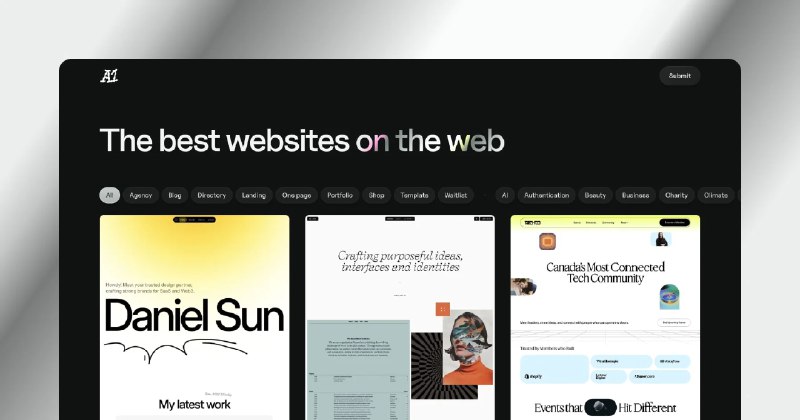 Website design inspiration gallery · A1