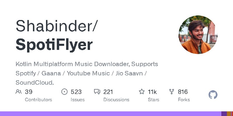 GitHub - Shabinder/SpotiFlyer: Kotlin Multiplatform Music Downloader, Supports Spotify /   Gaana / Youtube Music / Jio Saavn /…