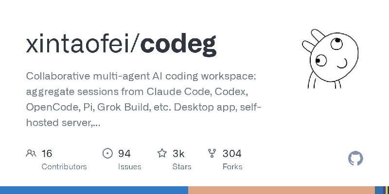 GitHub - xintaofei/codeg: Collaborative multi-agent AI coding workspace: aggregate sessions from Claude Code, Codex, OpenCode,…