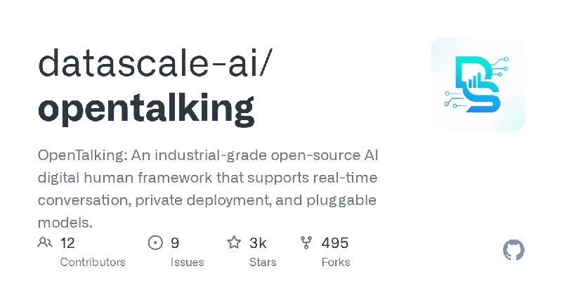 GitHub - datascale-ai/opentalking: OpenTalking: An industrial-grade open-source AI digital human framework that supports real-time…