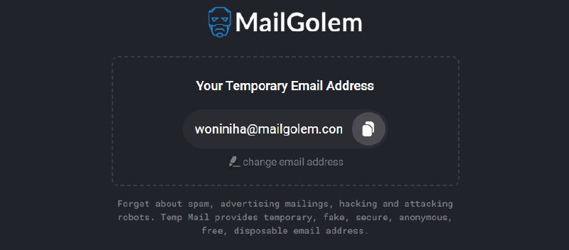 #临时邮箱 #网址 #网站一个简单快速的临时邮箱mailgolem是一种允许在临时地址接收电子邮件的服务 经过一定时间后自毁