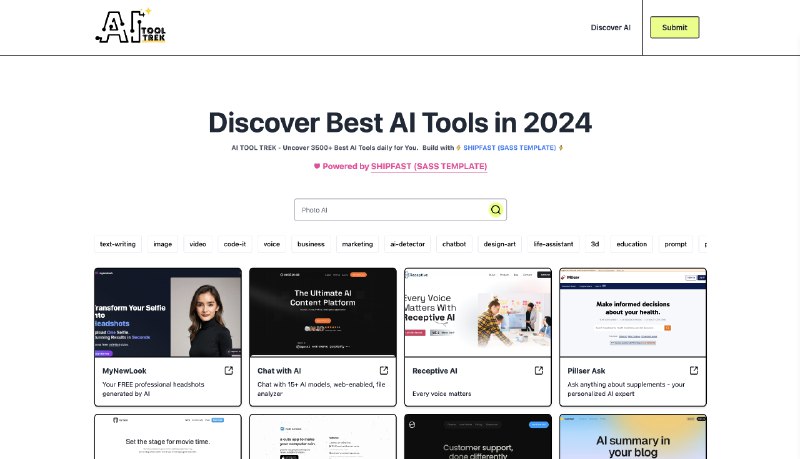 探索 AI Tool Trek – Aug 2026 年最全面的 AI 工具目录