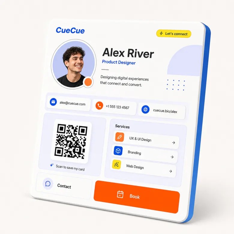 Digital Business Card, Link in Bio & RSVP Card Creator | CueCue