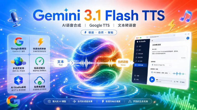 🔁 Gemini 3.1 Flash TTS📦 AI语音合成 ｜ Google TTS ｜ 文本转语音