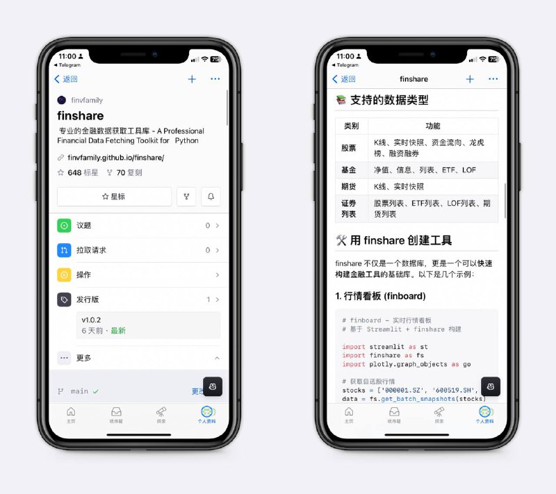 一个金融数据获取 Python 库整合了东方财富、Yahoo Finance、腾讯财经、新浪财经等多个权威数据源，适合24 小时运行的量化策略或实时监控工具～