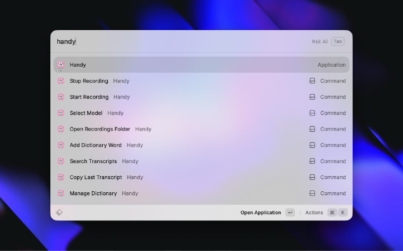 Handy - 免费开源的离线语音转文字工具一款跨平台桌面应用程序，提供简单、保护隐私的语音转录功能