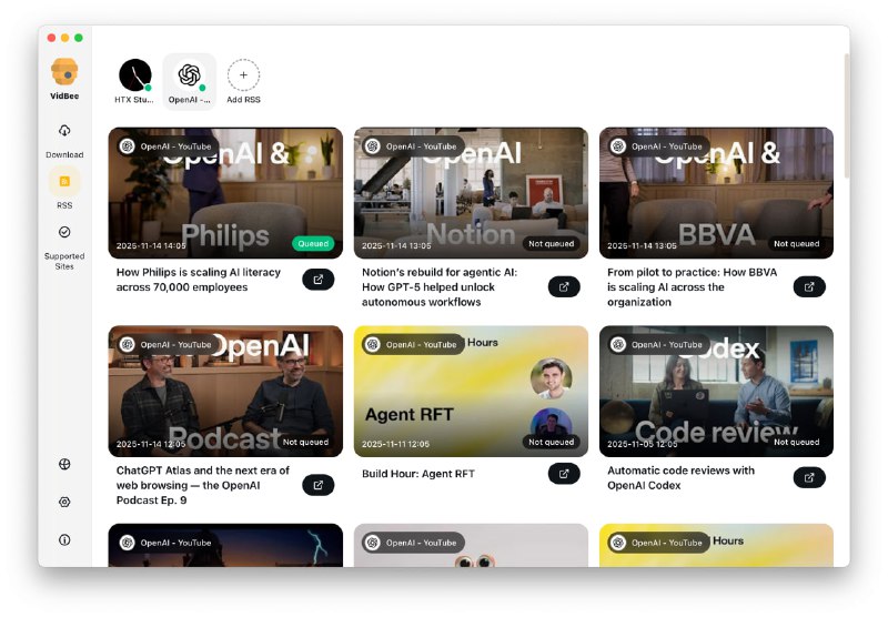 VidBee | 让每一帧精彩，都触手可及免费开源的视频下载器，支持 YouTube、TikTok、Twitter、Bilibili、Instagram、Facebook 等全球 1000+ 视频平台