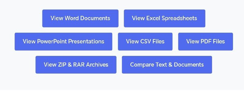 Office Viewer 一款完全免费的网页工具，支持在浏览器里直接查看 Word (.docx)、Excel (.xlsx)、PowerPoint (.pptx)、PDF、CSV 以及压缩档（ZIP、RAR）等格式，无需注册，也无需下载安装任何额外软件