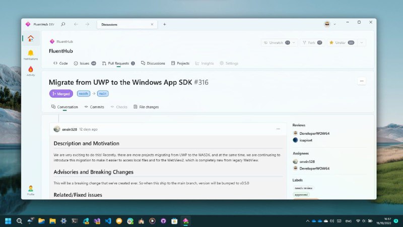 FluentHub第三方 GitHub 客户端，界面清爽且时尚，适用于 Windows 系统