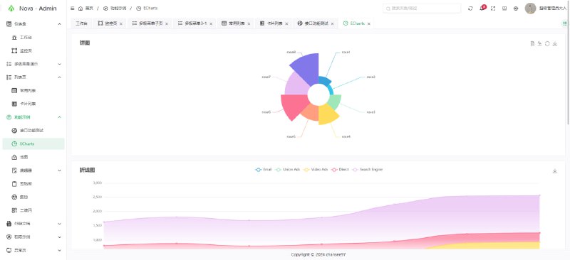 Nova-admin Nova-admin是一个基于Vue3、Vite5、Typescript、Naive UI, 简洁干净后台管理模板，用简单的方式实现完整功能，并尽可能的考虑代码规范，易读易理解无过度封装，方便二次开发