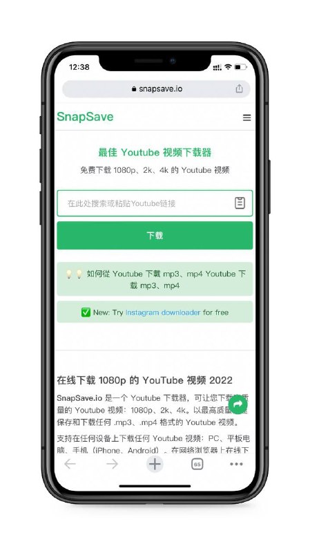 SnapSave🎬最佳 Youtube #视频下载器 ，免费下载 1080p、2k、4k 的 #Youtube 视频～