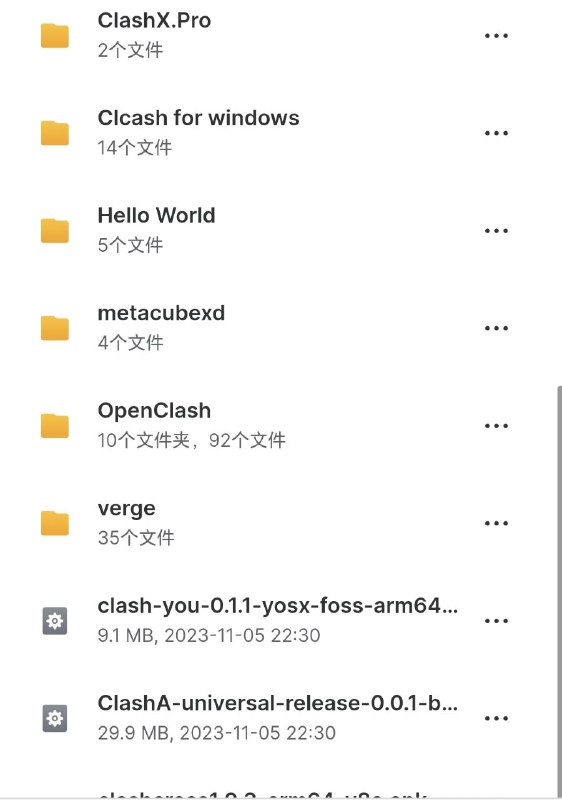 Clash内核软件全备份Mega网盘