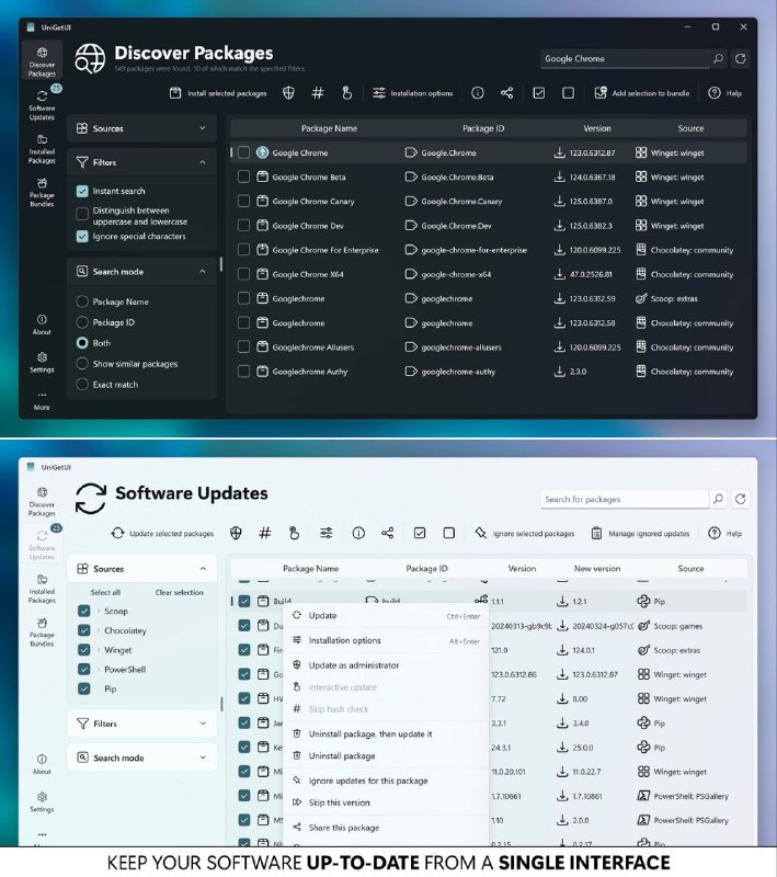 UniGetUI带界面的 Windows 包管理器