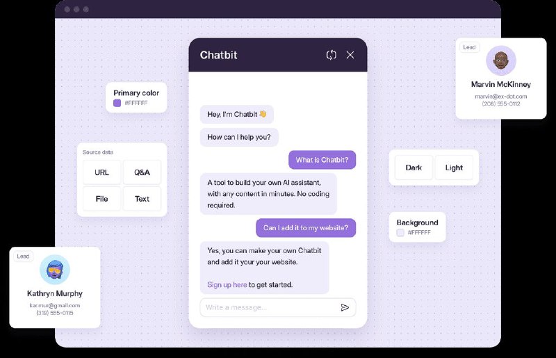 Chatbit 人工智能工具，允许用户为他们的网站创建定制的人工智能聊天机器人