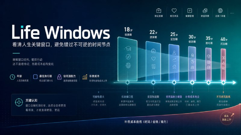 重要人生时间窗口在关键年龄前，先完成关键决定年龄增长带来的不是均匀变化