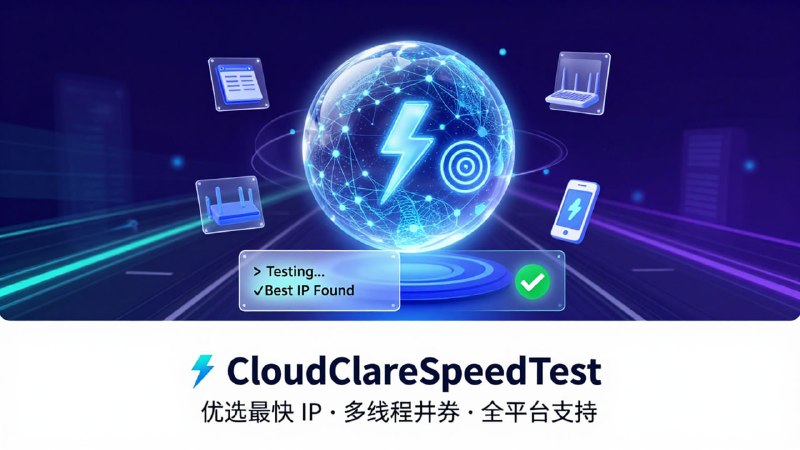 ⚡️ CloudflareSpeedTest — Cloudflare IP 优选工具「 告别网络延迟 · 榨干 Cloudflare CDN 宽带潜力 」核心功能: 🚀 自动测试 Cloudflare CDN 所有 IP 的延迟和下载速度