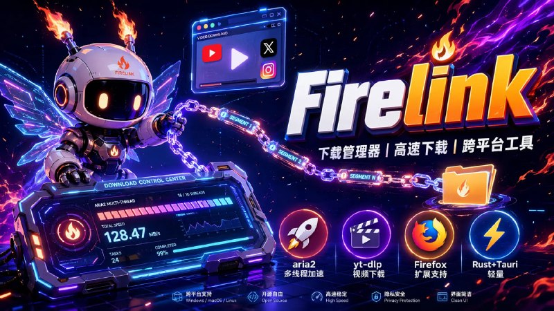 🚀 🔁 Firelink📦 下载管理器 ｜ 高速下载 ｜ 跨平台工具