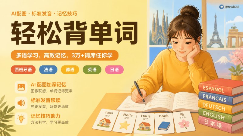 黄油单词 | 轻松背单词面向中文用户的多语种单词记忆网站