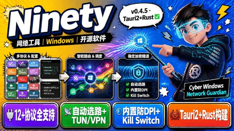 🖥 Ninety — 强大的 Windows 网络客户端📦 网络工具 ｜ Windows ｜ 开源软件