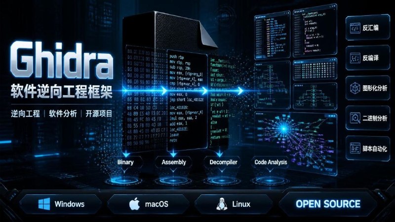 🛠️ Ghidra — 强大的软件逆向工程框架📦 逆向工程 ｜ 软件分析 ｜ 开源项目