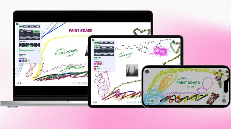 paint-board功能强大的多端绘图板，汇集大量创意笔刷，体验全新的绘图效果！项目地址     在线访问#网站 #开源