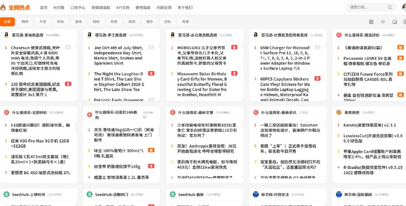 全网热点 - 汇聚全网实时热点榜单一站式全网热点聚合平台，汇聚微博热搜、知乎热榜、百度热点、今日头条、IT之家等各大平台实时风向标
