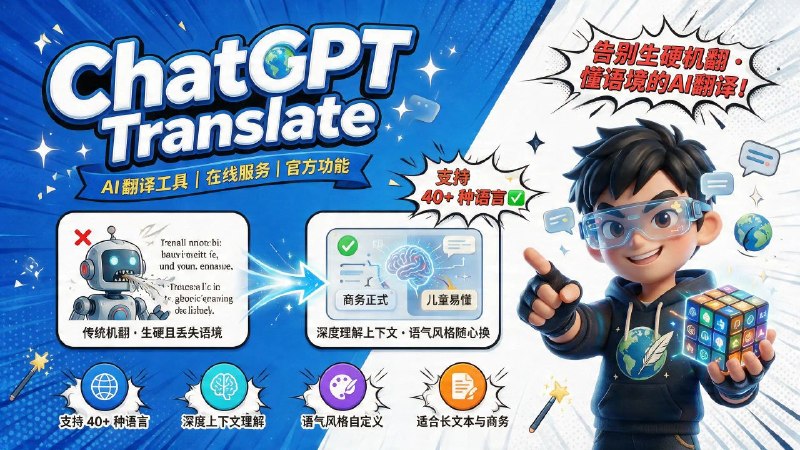 🌐 ChatGPT Translate📦 AI 翻译工具 ｜ 在线服务 ｜ 官方功能