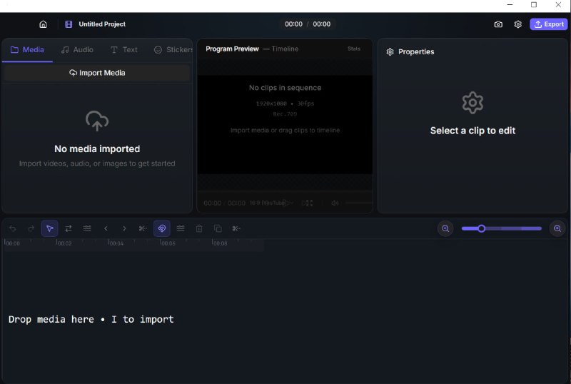 Clypra一款现代的、高性能的视频编辑器，采用 Tauri、React 和 Rust 技术开发而成