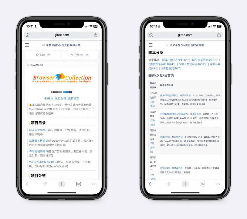 Via浏览器使用技巧、可用脚本推荐Via是一个可以在手机上使用油猴脚本的浏览器，包括拦截广告、双语字幕等，上面也有下载地址～