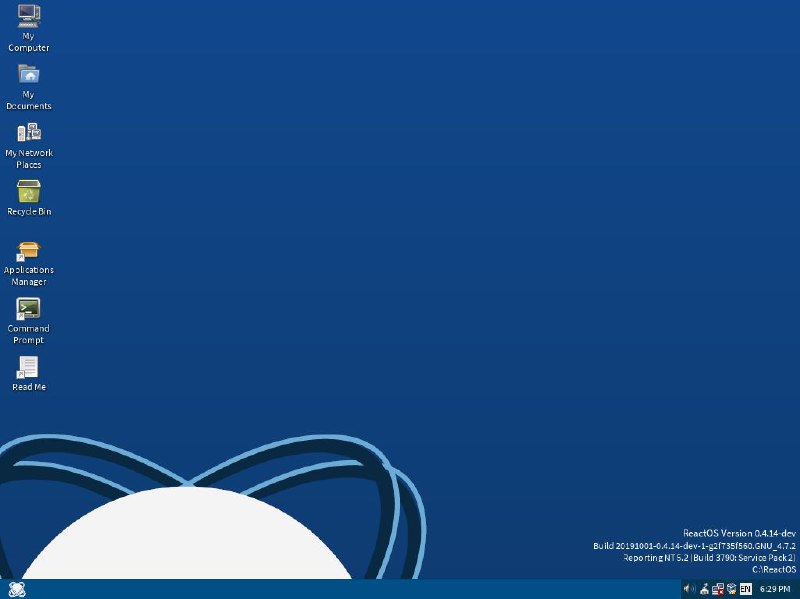 ReactOS一个自由开源的操作系统，其目标是与微软的Windows NT系列操作系统兼容，特别是Windows Server 2003和Windows XP